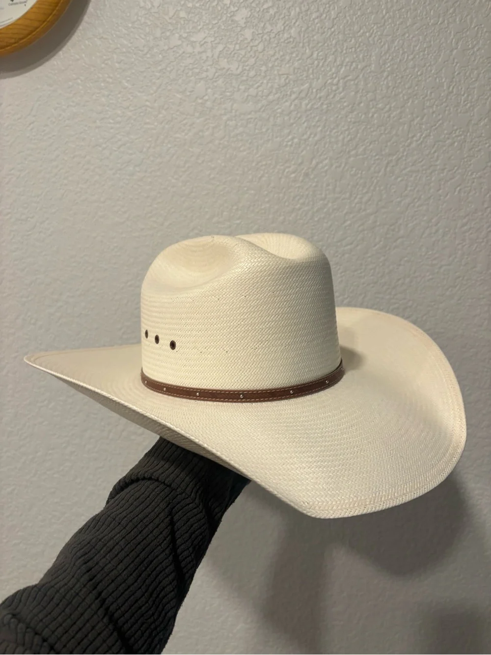Maddock 10x Straw Cowboy Hat - Cream with Brown Band